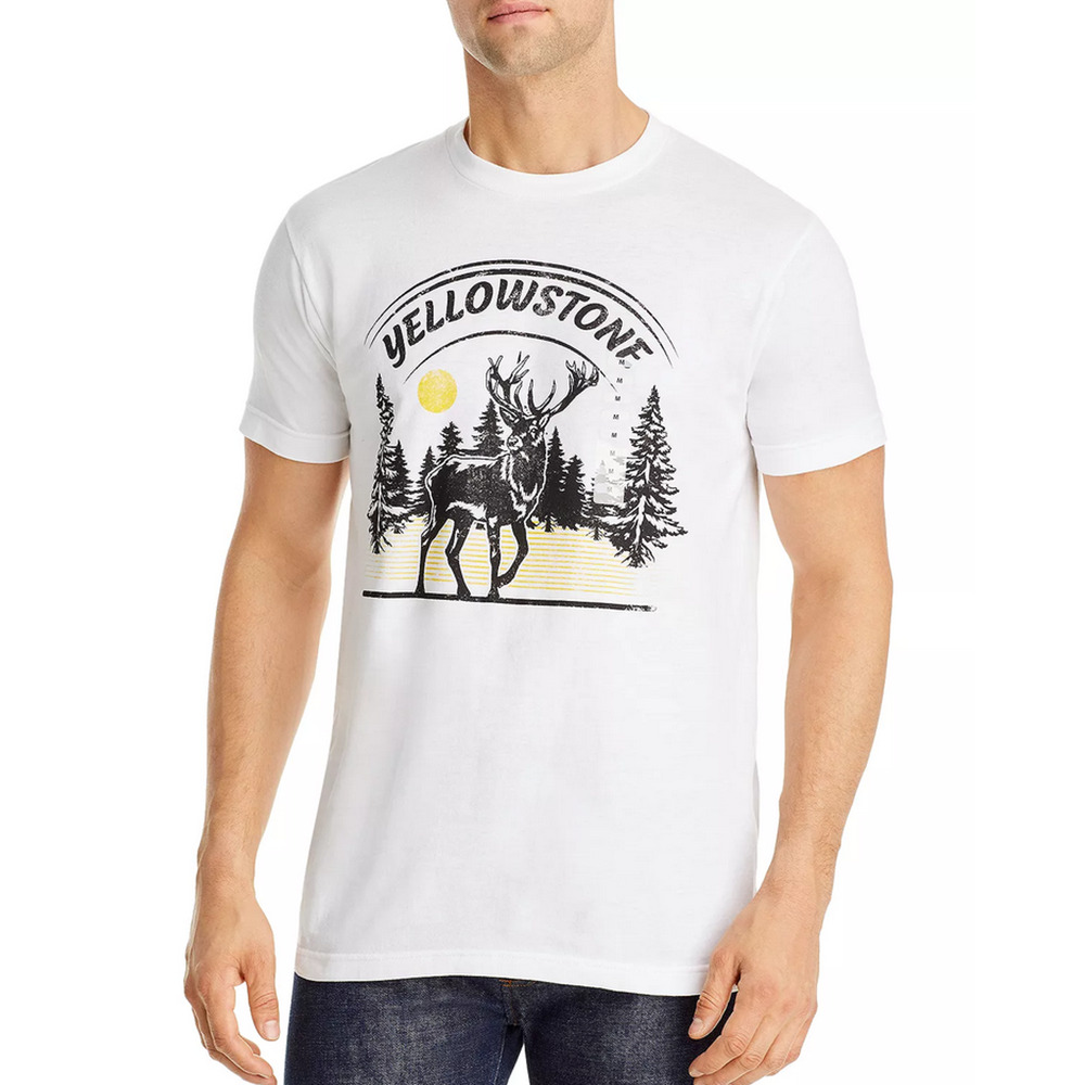 Philcos Yellowstone National Park Cotton Graphic Tee White Size XL 2996